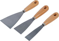 Putty Knife Set | Wooden Handle | 30 / 50 / 80 mm | 3 pcs.