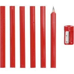 Crayons de menuisier | 175 mm | avec taille-crayon | 7 pièces