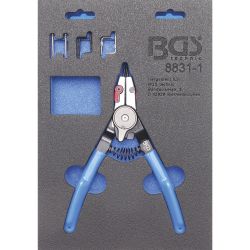 Circlip Pliers | for external / internal Circlips | Exchangeable Tips | 180 mm