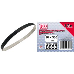 Grinding Belt | 10 mm x 330 mm | 12 pcs. for BGS 8853