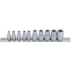 Socket Set, E-Type | 6.3 mm (1/4") / 10 mm (3/8") Drive | E4 - E16 | 10 pcs.