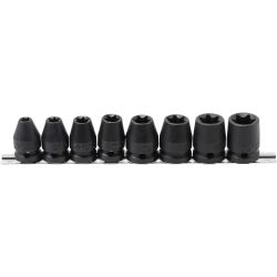 Impact Socket Set E-Star | 12.5 mm (1/2") Drive | E10 - E24 mm | 8 pcs.