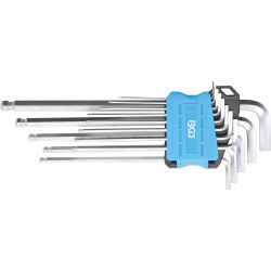 L-Type Wrench Set | extra long | Inch Sizes | internal Hexagon / internal Hexagon with Ball Head 0.05" - 3/8" | 13 pcs.